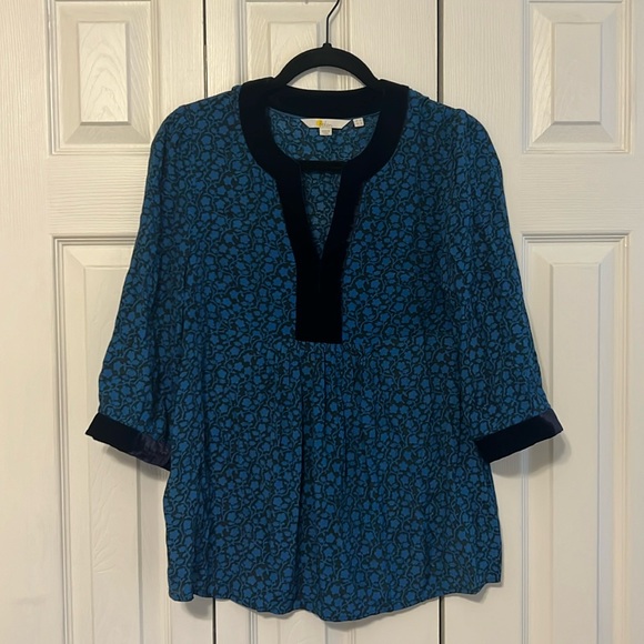 Boden Annabelle Velvet Trim Top - Picture 3 of 6